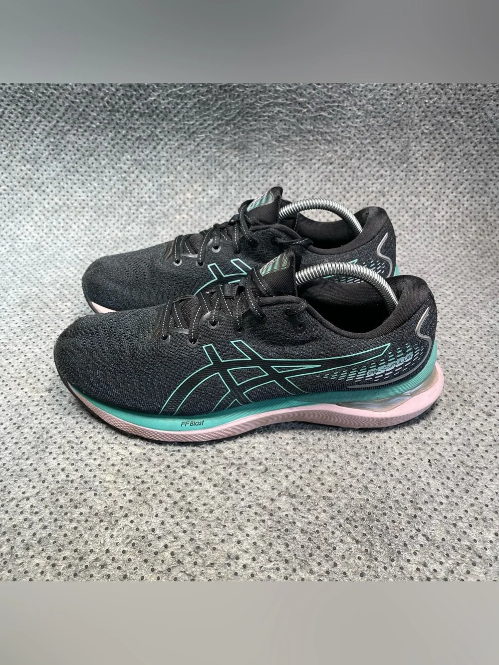Asics Gel-Cumulus Black Teal Running Shoes Size 10.5 Women’s